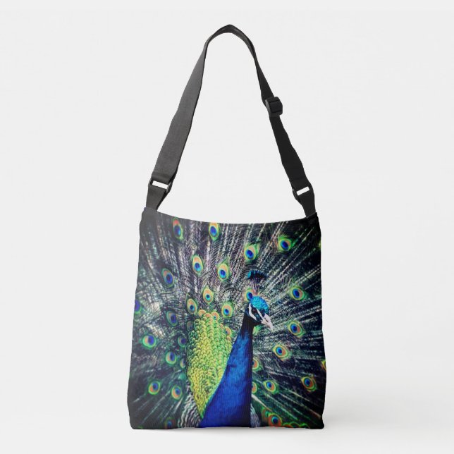 Pfau Crossbody Tasche (Vorderseite)