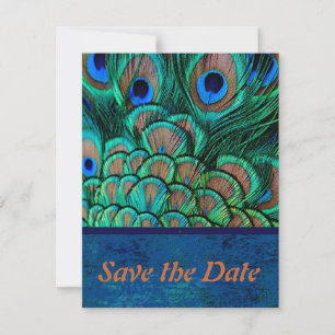 Pfau, der Save the Date Karte Wedding ist