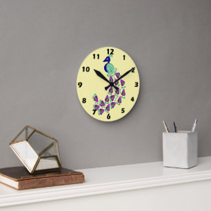 Pfau Design Runde Wanduhr