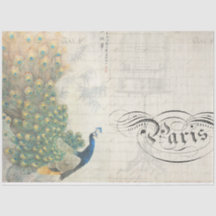 Pfau Ephemera Decoupage Paper Horizontal