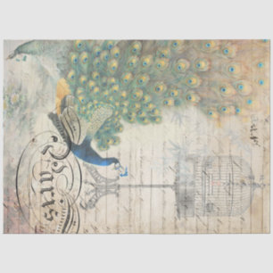 Pfau Ephemera Dekoupage Paper Seidenpapier