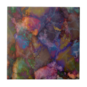 Pfau-Erzchalcopyrite-Marmor Fliese