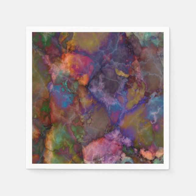 Pfau-Erzchalcopyrite-Marmor Serviette (Vorderseite)