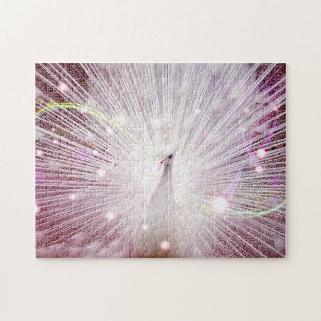 Pfau-Fantasie im Rosa (Horizontal)