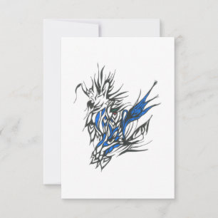 Pfau Farbige Abstrakte Stammes-Tattoo-Kunst Dankeskarte