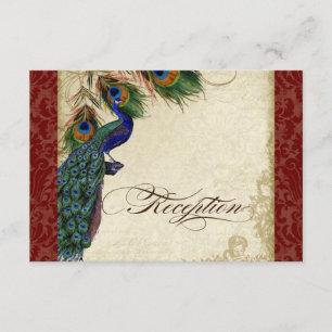 Pfau & Feather Formal Empfang Einladung Burgund