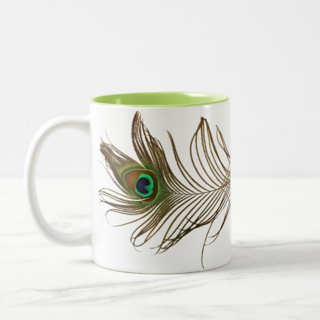 Pfau-Feder-Doppeltes - Tasse (Links)
