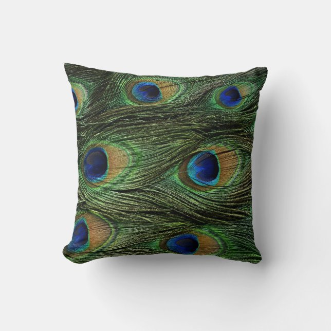 Pfau-Feder-Druck-Kissen Kissen (Vorderseite)