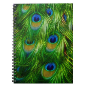 Pfau-Feder-Druck Notizblock