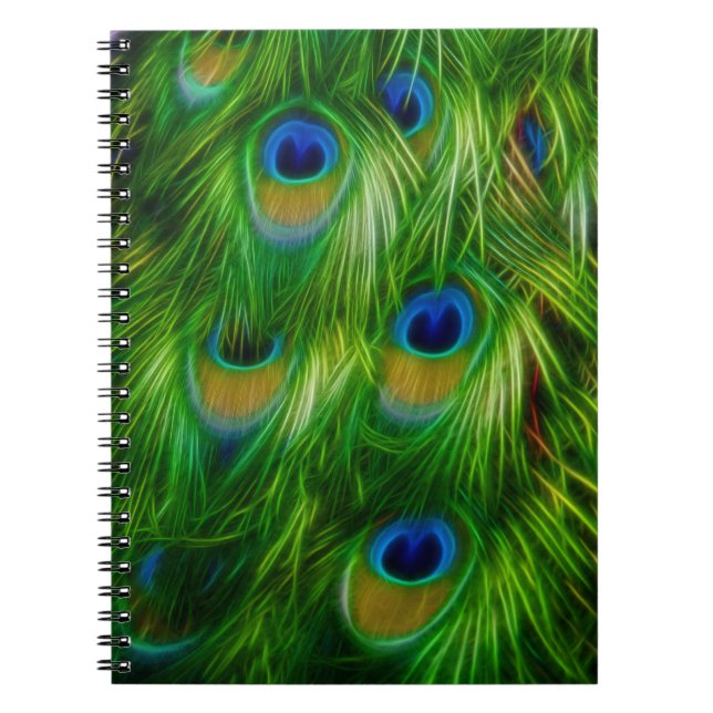 Pfau-Feder-Druck Notizblock (Vorderseite)