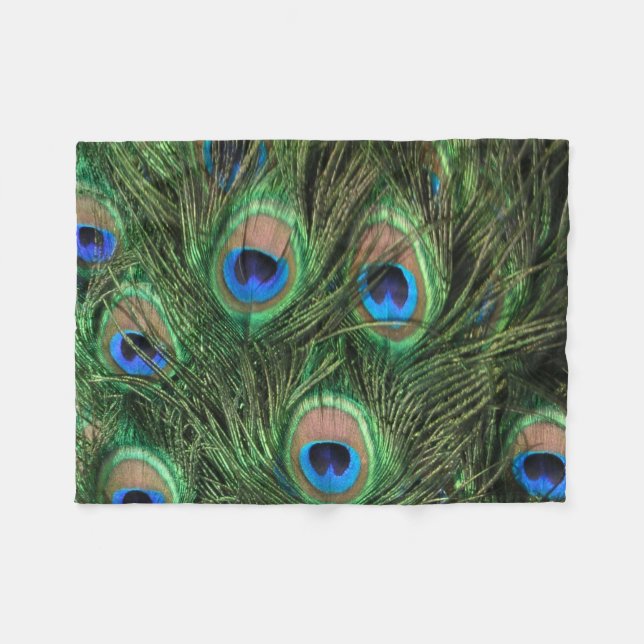 Pfau-Feder Fleecedecke (Vorderseite (Horizontal))