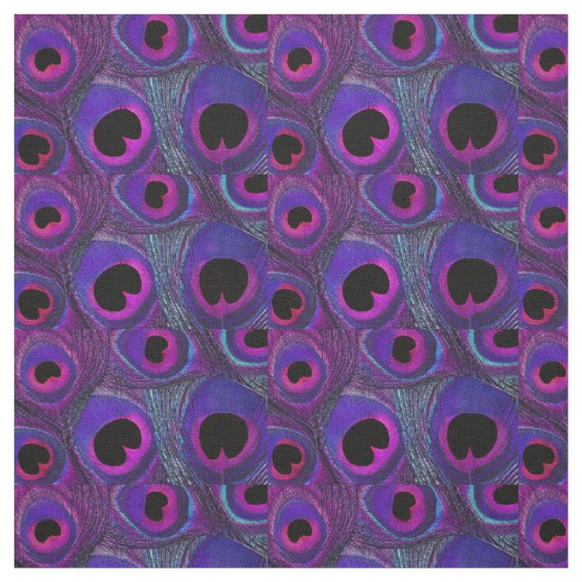 Pfau-Feder-Gewebe-lila rosa graues Schwarzes Stoff (Muster)