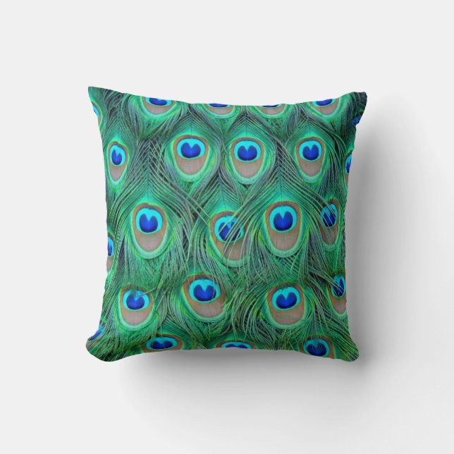 Pfau-Feder-Kissen Kissen (Vorderseite)
