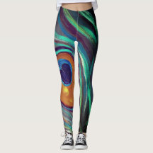 Pfau-Feder-Leggings