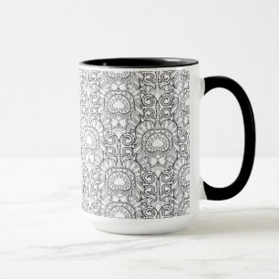 Pfau-Feder-Muster-Gekritzel Tasse