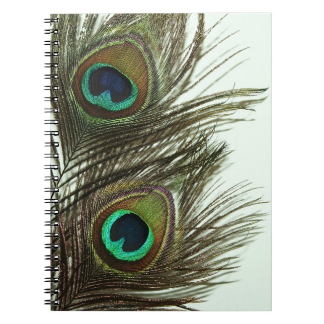 Pfau-Feder-Notizbuch Notizblock (Vorderseite)