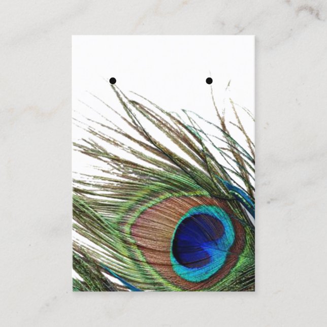 Pfau-Feder-Ohrring-Schmuck-Anzeigen-Gewohnheit Visitenkarte (Vorderseite)