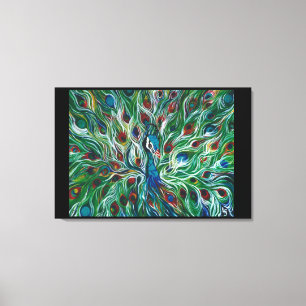 Pfau-Federn 6" x 24" erstklassiger Kampagnen-Druck Leinwanddruck