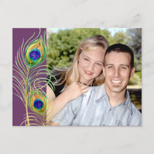 Pfau-Federn laden Save the Date Karten ein