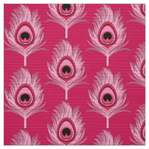 Pfau-Federn, Pastellrosa auf pinkfarbenem Rosa Stoff
