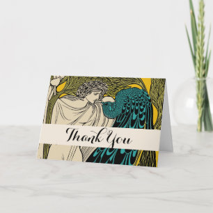 Pfau Fine Art Vogel Nouveau Dankeskarte