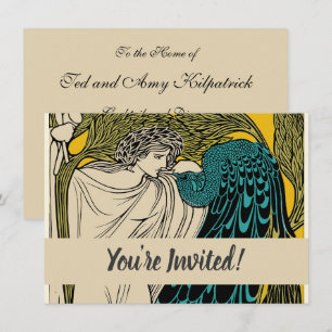 Pfau Fine Art Vogel Nouveau Einladung
