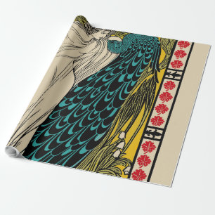 Pfau Fine Art Vogel Nouveau Geschenkpapier