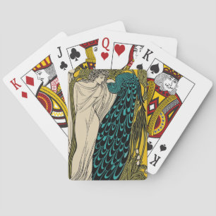Pfau Fine Art Vogel Nouveau Spielkarten