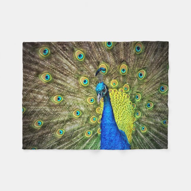 Pfau Fleecedecke (Vorderseite (Horizontal))