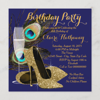 Pfau-Geburtstagspartei Einladung