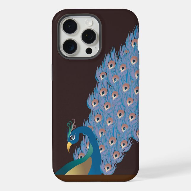 Pfau gedruckte iPhone-Hülle iPhone 15 Pro Max Hülle (Rückseite)