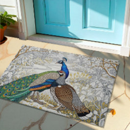 Pfau & Grouse Art Nuovo Winter / Gold Blumen Fußmatte