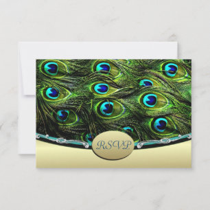 Pfau-Hochzeit RSVP Hochzeitskarten Karte