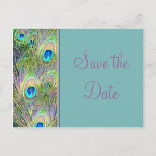 Pfau-Hochzeit Save The Date Ankündigungspostkarte