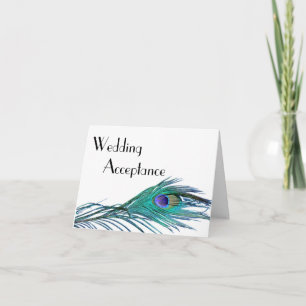 Pfau-Hochzeitsantwortkarte Einladung