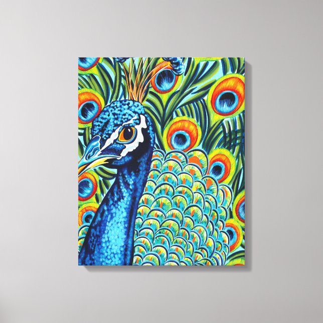 Pfau I Leinwanddruck (Vorderseite)