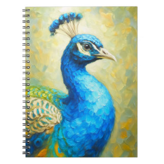 Pfau Impressionist Kunst Notizbuch | Eleganter Vog Notizblock