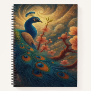 Pfau in Blüte Notizbuch