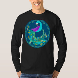 Pfau in der Natur Niedliche Vögel Tier Grafik T-Shirt