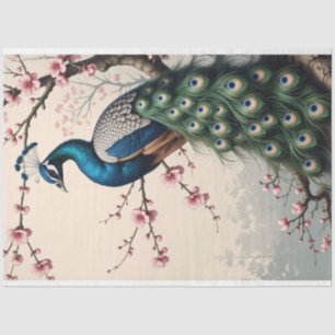 Pfau in einem Kirschblossom Baum Entdeckungsreise Seidenpapier