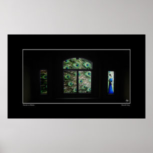 Pfau in einem Windows-Poster Poster