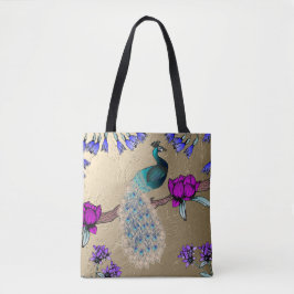 Pfau in Gold Tasche
