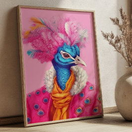Pfau in Pink-Tierplakat Poster