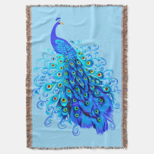 Pfau in Türkis, Cobalt Blue und Aqua Decke