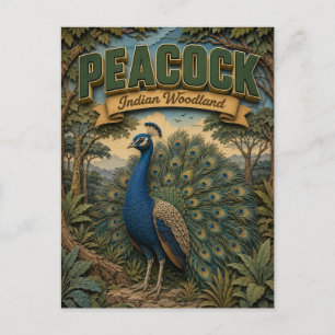 Pfau Indian Woodland POPCUT Postkarte