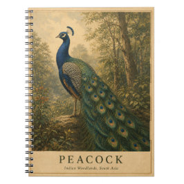 Pfau Indian Woodlands VINTAGE Notizblock