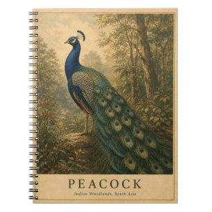 Pfau Indian Woodlands VINTAGE Notizblock