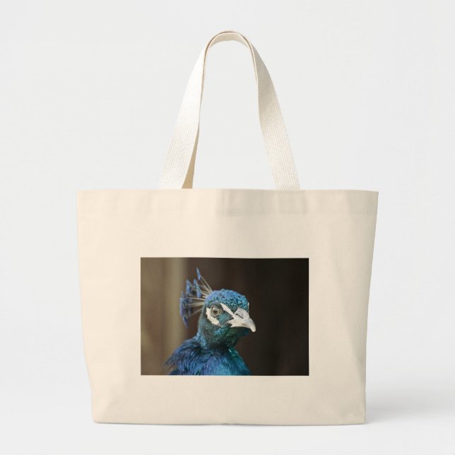 Pfau Jumbo Stoffbeutel (Vorne)