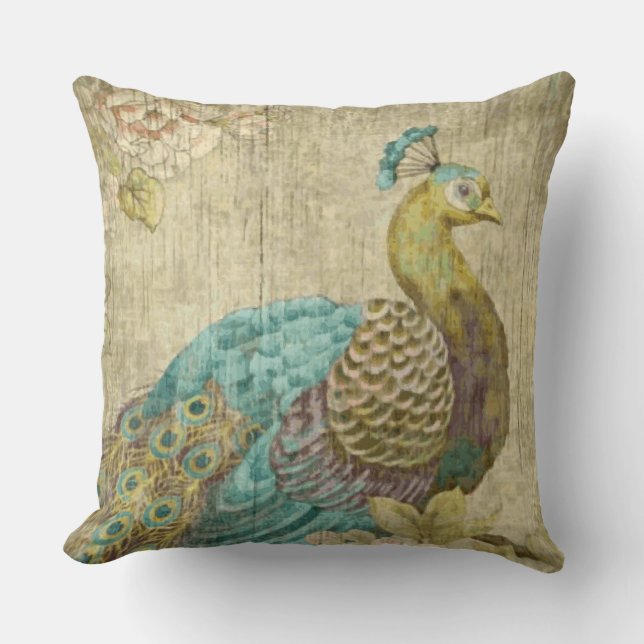 Pfau - Kissen (Vorderseite)