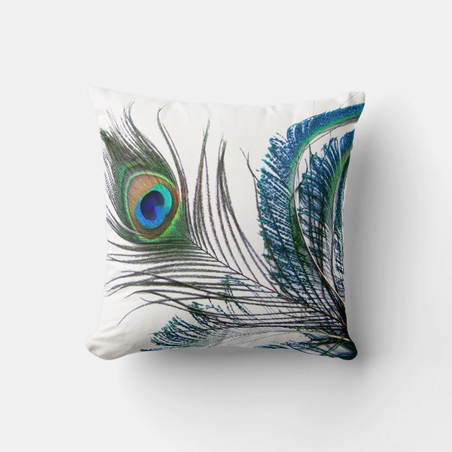 Pfau-Kissen abstrakt Kissen (Vorderseite)